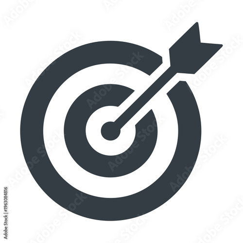 Vector of an arrow hitting the center of a target