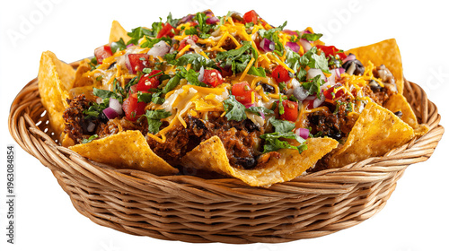 Loaded Nachos with Cheese, Salsa, and Fresh Toppings