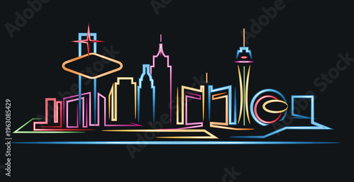 Las Vegas Nevada neon skyline