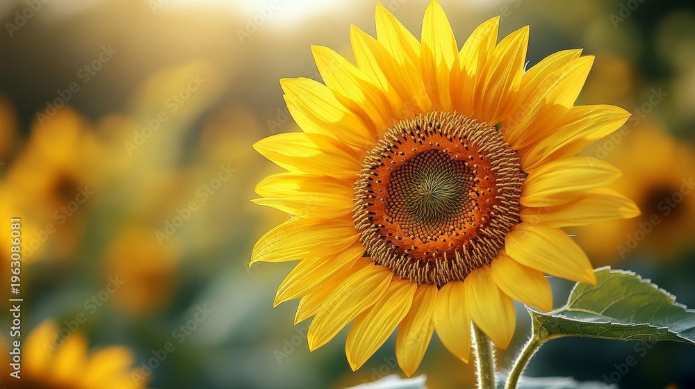 Obraz premium Close up of the sunflower background towards the mouth