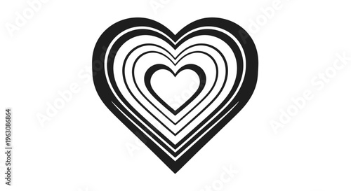 Black and white heart shape design.