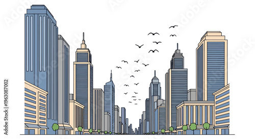 City Skyscrapers Urban Landscape Architecture.