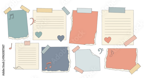 Colorful paper notes and stickers.