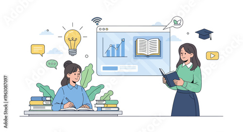 Teacher and student in education setting.