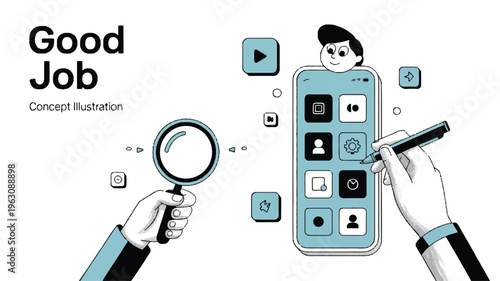 Connecting Virtually A digital illustration depicting effective online communication, remote collaboration, and virtual meetings via laptops and phone support