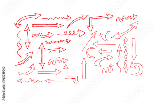 Creative Arrow Collection with Motion Effects – Hand Drawn, Curved & Speed Arrows Isolated
