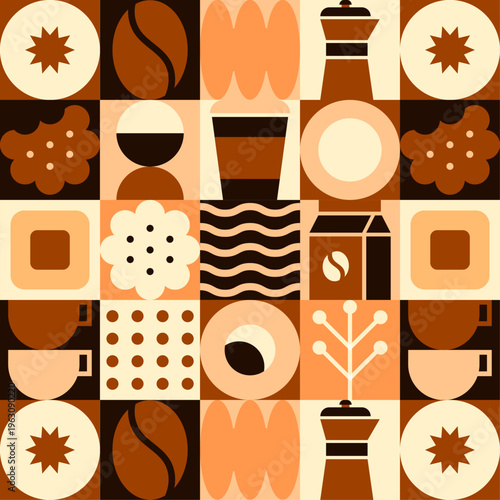 Geometric Coffee Pattern