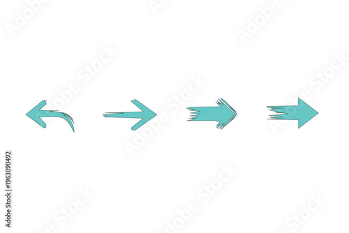 Creative Arrow Collection with Motion Effects – Hand Drawn, Curved & Speed Arrows Isolated
