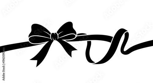 Elegant black ribbon and bow design for decorative purposes.
