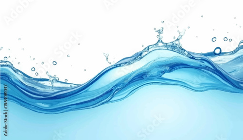 Captivating close-up of crystal-clear water, showing the intricate dance of fluid dynamics.