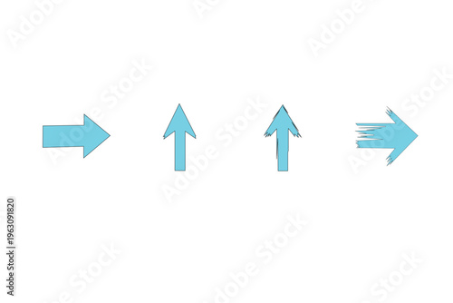 Creative Arrow Collection with Motion Effects – Hand Drawn, Curved & Speed Arrows Isolated
