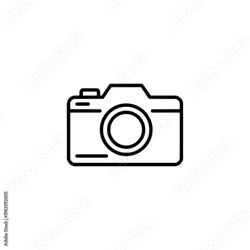 Photo booth camera icon logo design. Photography booth sign and symbol. Photo booth icon. Party and event snapshot machine.