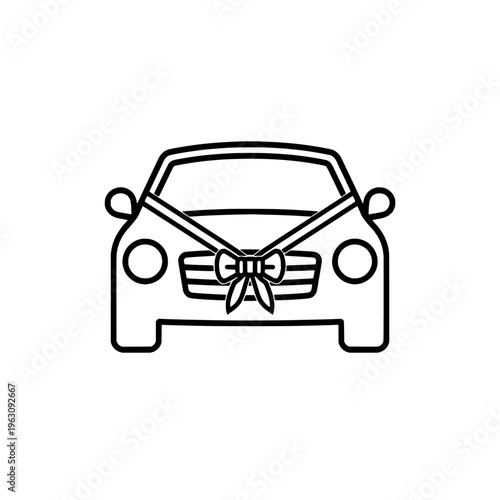 Wedding car icon logo design. Marriage vehicle sign and symbol. Wedding car icon. Marriage celebration and just married transport.