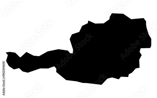 Austria Map in Black Silhouette