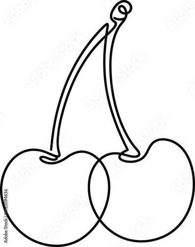 Cherry - minimalistic line drawing
