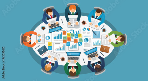 Business people in a meeting discussion.