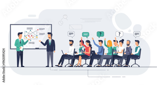 Business people in a meeting discussion.