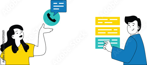 Two people engaging in a remote discussion while sharing digital documents and communication tools