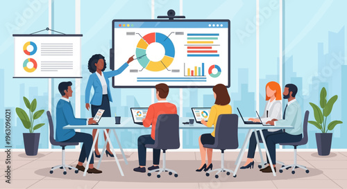 Business people sitting at meeting table.