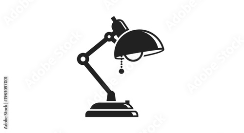 Desk lamp with adjustable arm.