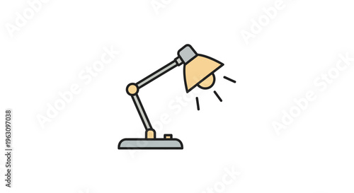 Desk lamp with adjustable arm standing.