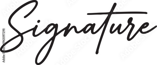 Elegant cursive script word signature written in a stylish black ink font
