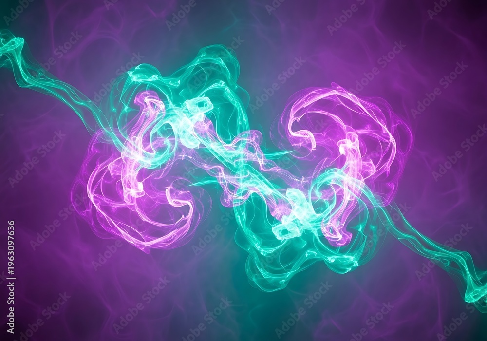 Fototapeta premium Abstract neon lights shapes against a dark background decorative design