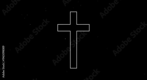 Simple white outline of a Christian cross against a dark background.