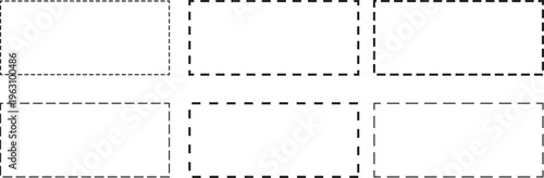 Dashed Rectangle Frames Set – Editable Outline Border Boxes Collection