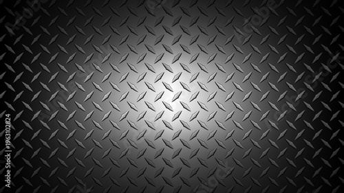 Dark gray background with diamond plate pattern.