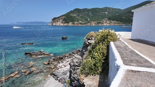 Amazing Panorama of Skopelos town, Sporades, Thessaly, Greece