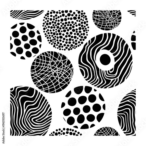 Geometric Patterns Vector Illustration with Circles and Shapes