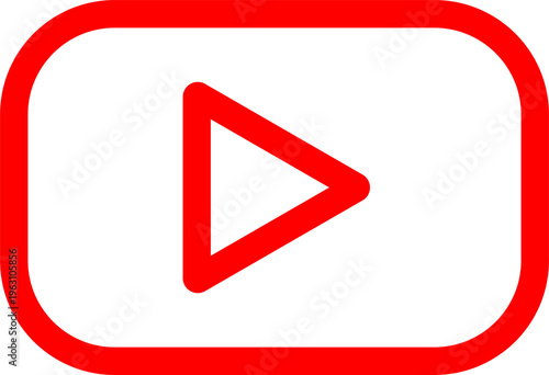 Free Download Red play button icon isolated on transparent background - GFXLoad