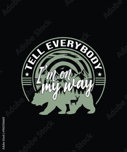 Adventure Camping Bear Vector Illustration