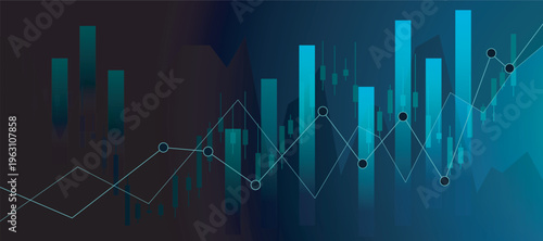 Abstract Line chart financial upward trend