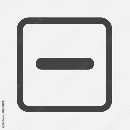 Free Download A minus symbol icon is centered in a square box. - GFXLoad