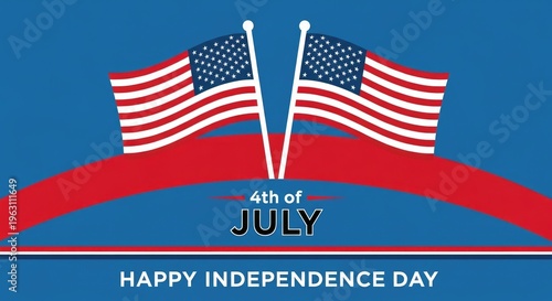 Happy 4th of july independence day flag day celebration with american flags