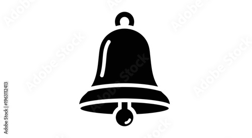 Black Bell Icon Symbolizing Notification and Alert.