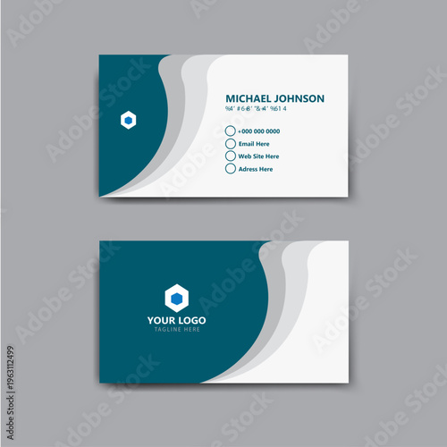 blue geometric corporate business card template