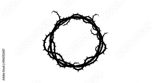 Crown of Thorns Silhouette Symbolizing Suffering and Sacrifice.