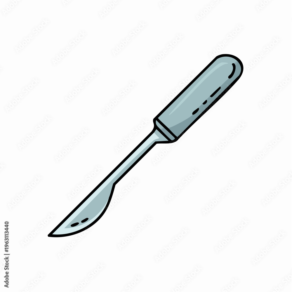 Fototapeta premium Minimalist illustration of a gray utility knife