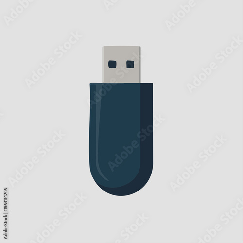 Dark blue usb flash drive icon illustration
