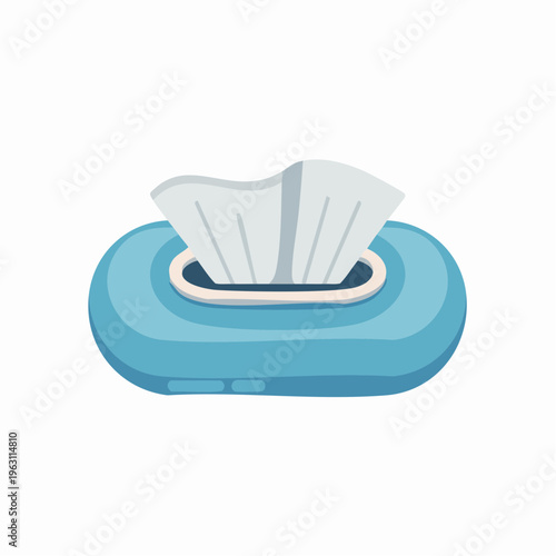 blue tissue box with white tissues illustration