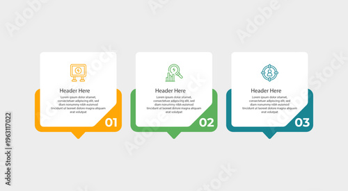 Visual infographic with three steps outlined using icons.