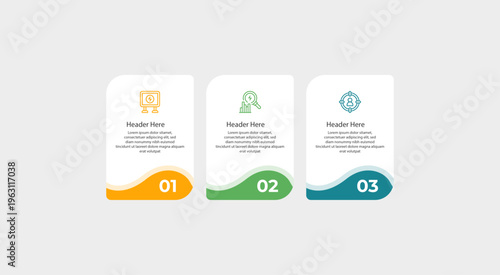 Visual infographic with three steps outlined using icons.