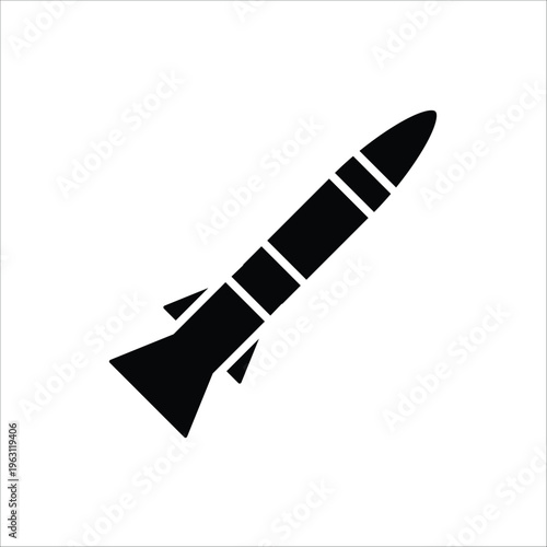 ballistic missle vector icon line template