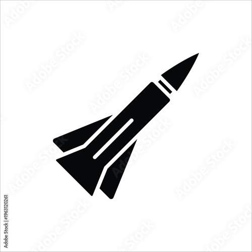ballistic missle vector icon line template