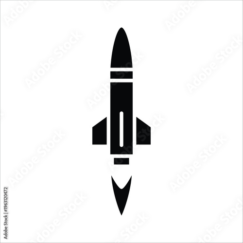ballistic missle vector icon line template