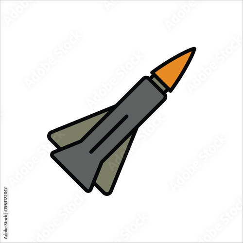 ballistic missle vector icon line template