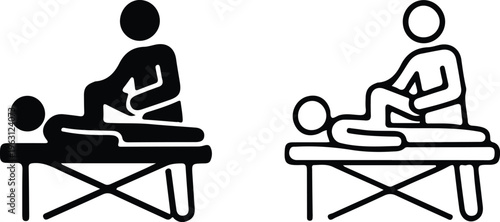 medical acupressure massage therapy person icon set vector illustration 